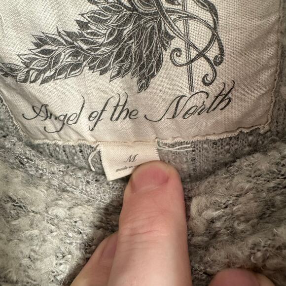 Angel of the North Anthropologie Cowl Neck Wool Blend Sweater Womens M Gray - Picture 8 of 13